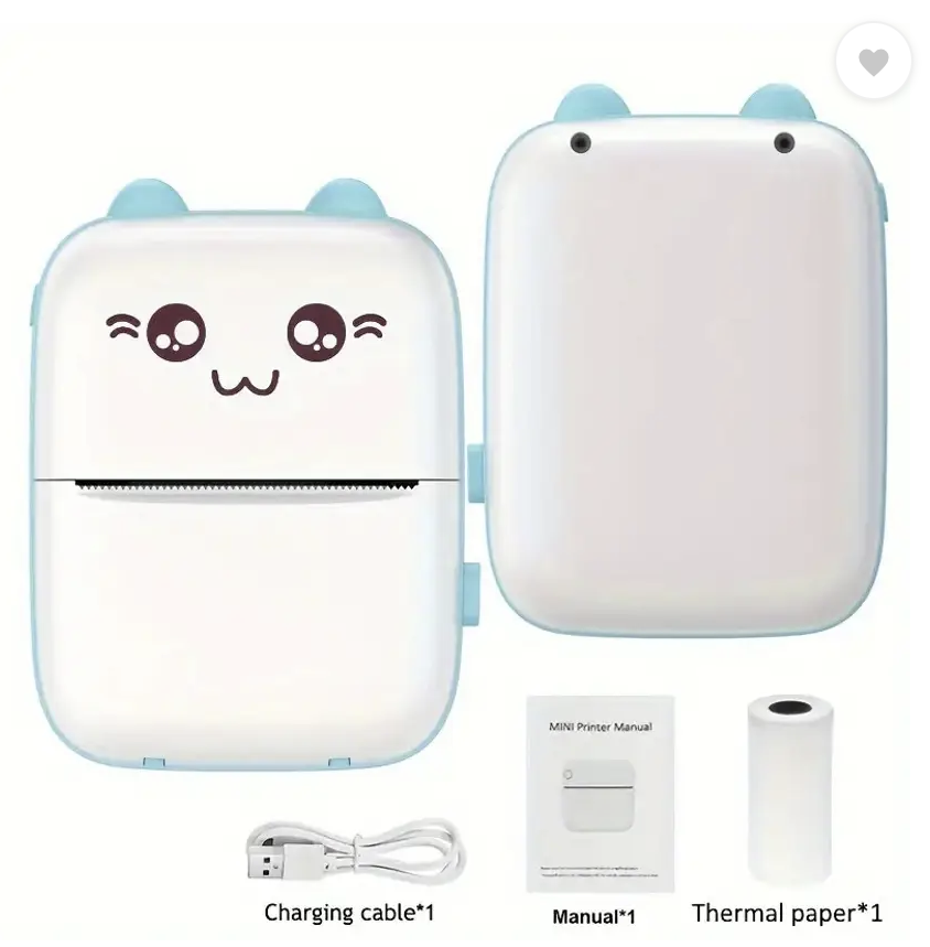 Bekaboo Mini Thermal Pocket Printer, Ink-free Mobile Office, Print Labels, Pictures Black & White Thermal Print